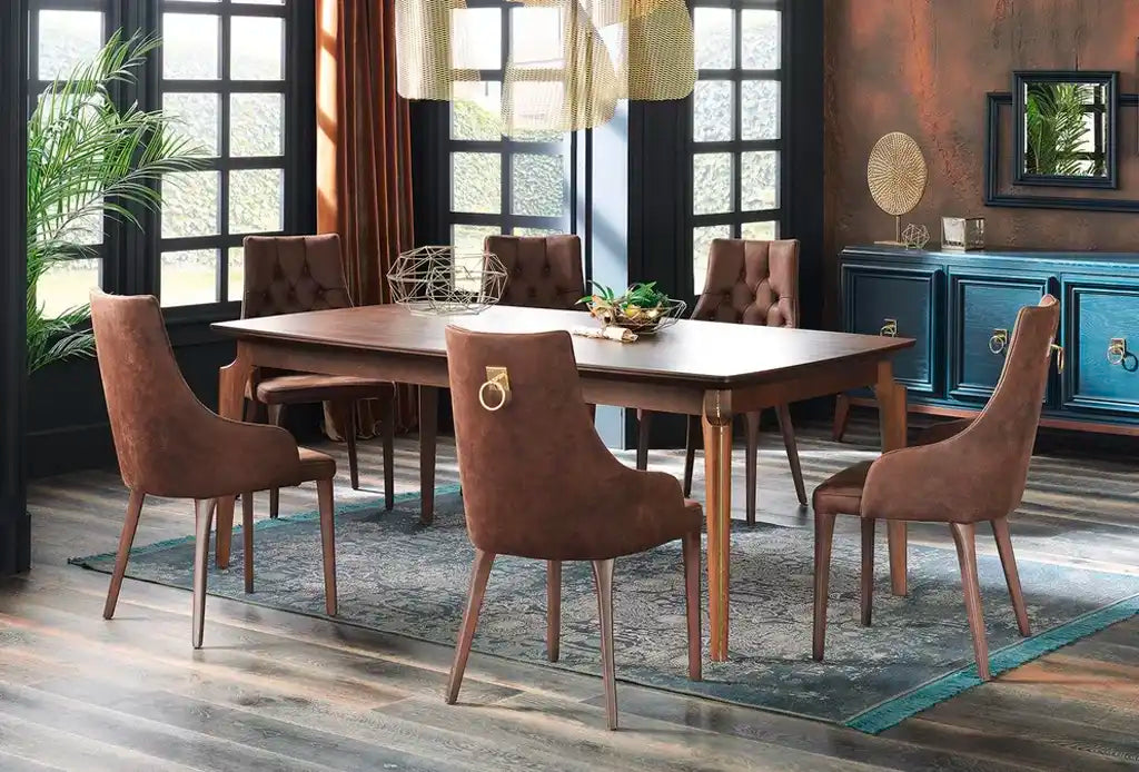 Elegante Wood Dining Table - Fixed