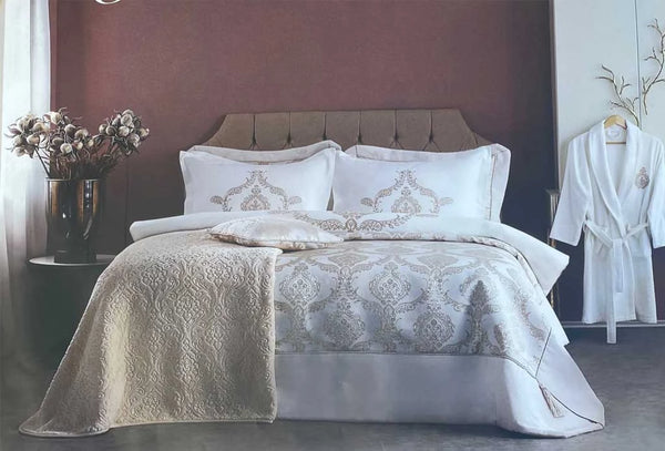 Sofia Gold Bedspread & Duvet Cover Set